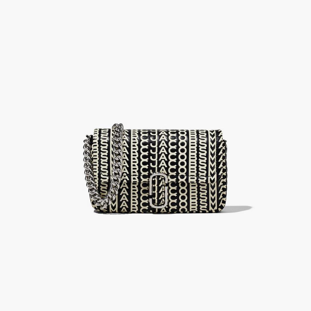 Bolsos Mini Marc Jacobs Monogram J Marc Mujer Negros Blancos | 54068RPJS