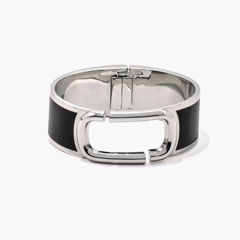 Brazaletes Marc Jacobs J Marc Large Hinge Mujer Negros Plateados | 13570SHVI