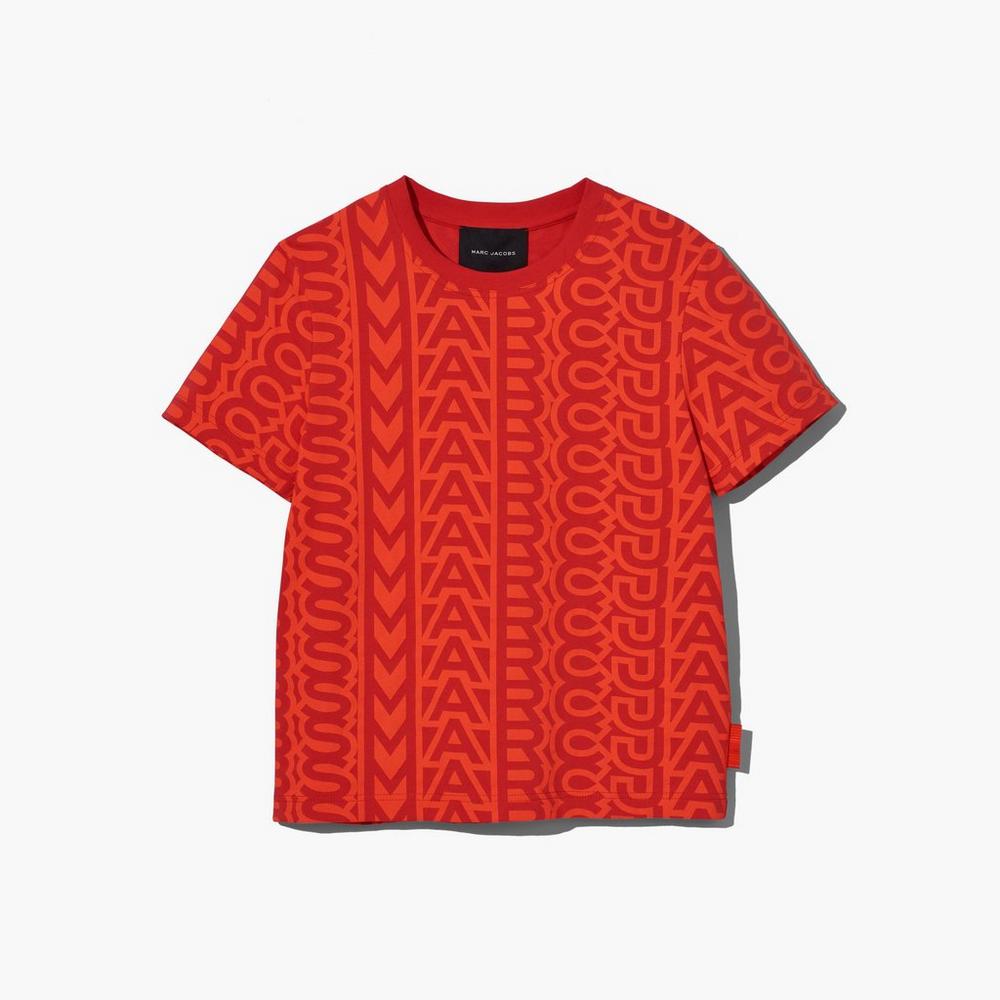Camiseta Marc Jacobs Monogram Baby Tee Mujer Naranjas Rojos | 53862PZNO