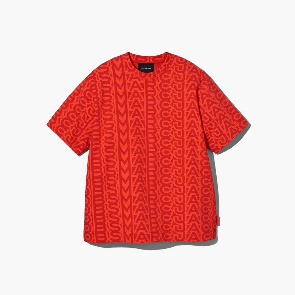Camiseta Marc Jacobs Monogram Big T-Shirt Mujer Naranjas Rojos | 48157ZNOF