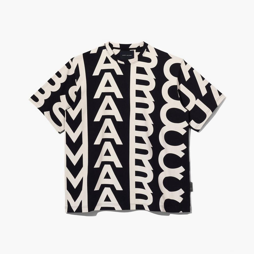 Camiseta Marc Jacobs Monogram Big Tee Mujer Negros | 54192BLCV