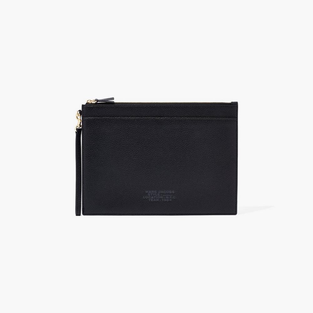Carteras Grandes Marc Jacobs Cuero Wristlet Mujer Negros | 38671TUXI