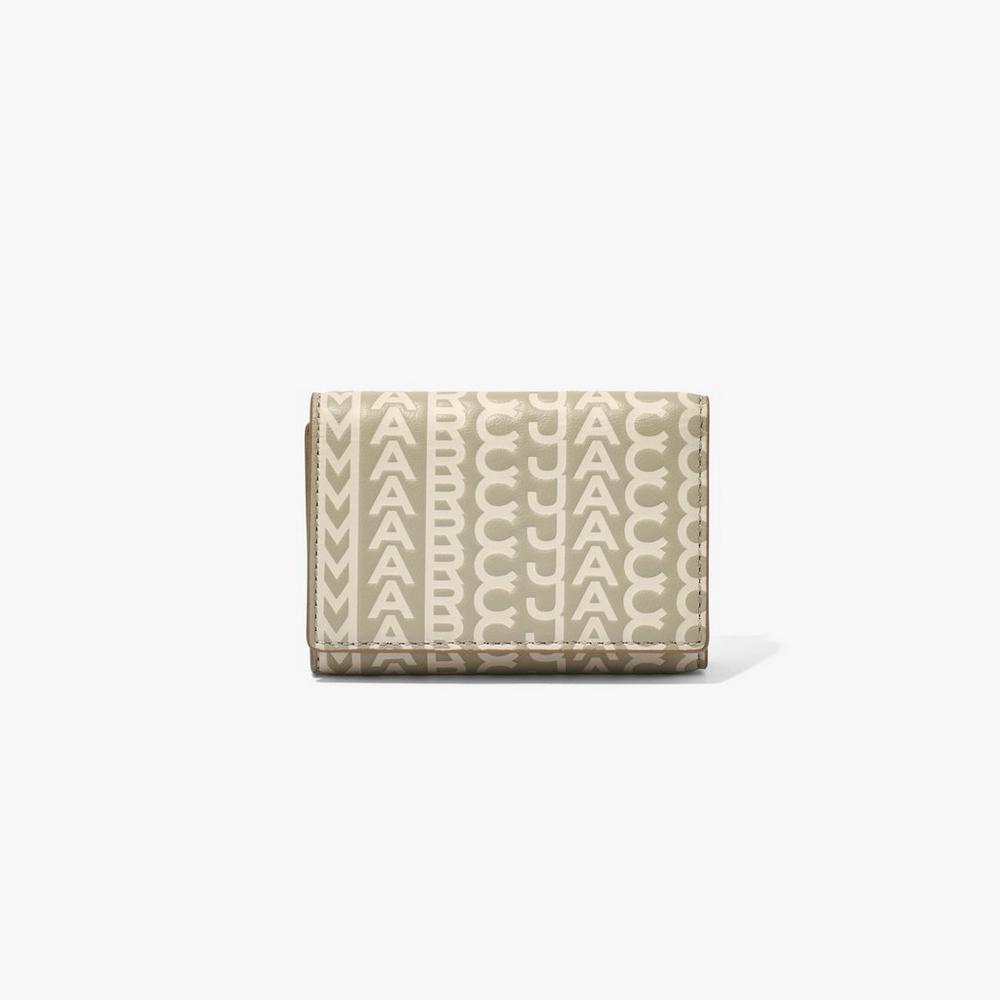 Carteras Grandes Marc Jacobs Monogram Medium Trifold Mujer Kaki | 53048AUIQ