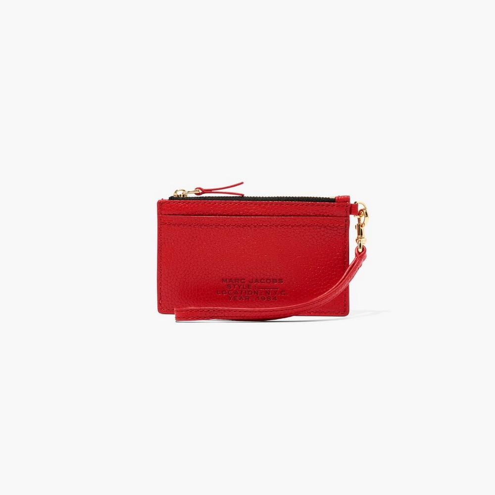 Carteras Pequeñas Marc Jacobs Cuero Top Zip Wristlet Mujer Rojos | 29815AYNJ