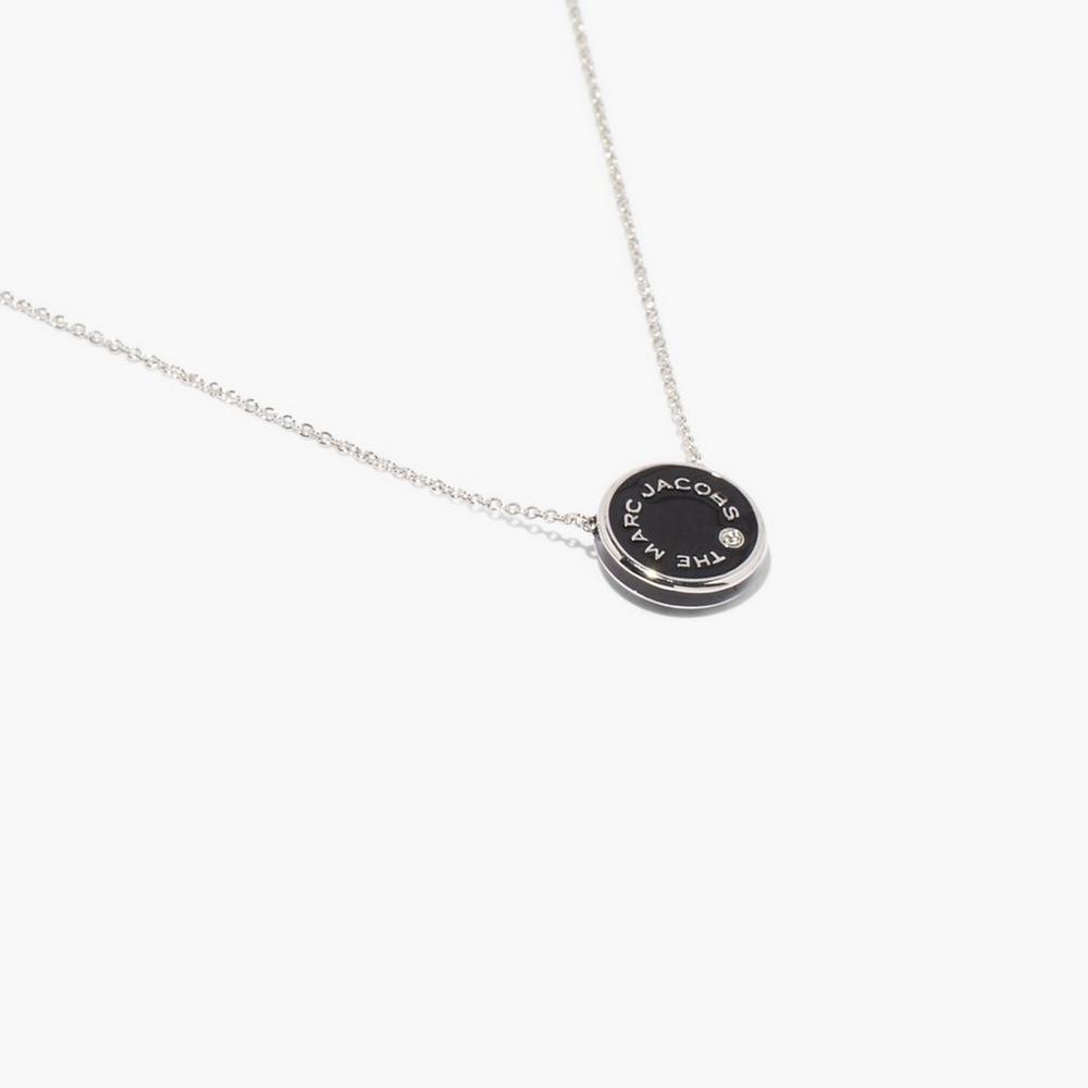 Collar Marc Jacobs Medallion Pendant Mujer Negros Plateados | 97281FBJV