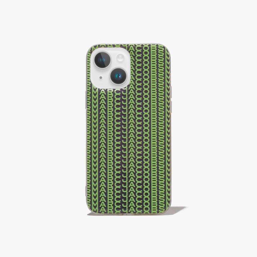Fundas Para Celular Marc Jacobs Monogram iPhone Case 14 Mujer Grises Verdes | 25460QKLD