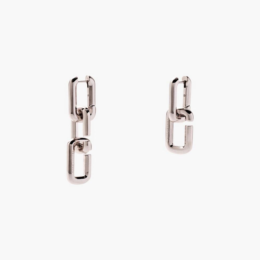 Pendientes Marc Jacobs J Marc Chain Links Mujer Plateados | 87406ANJI