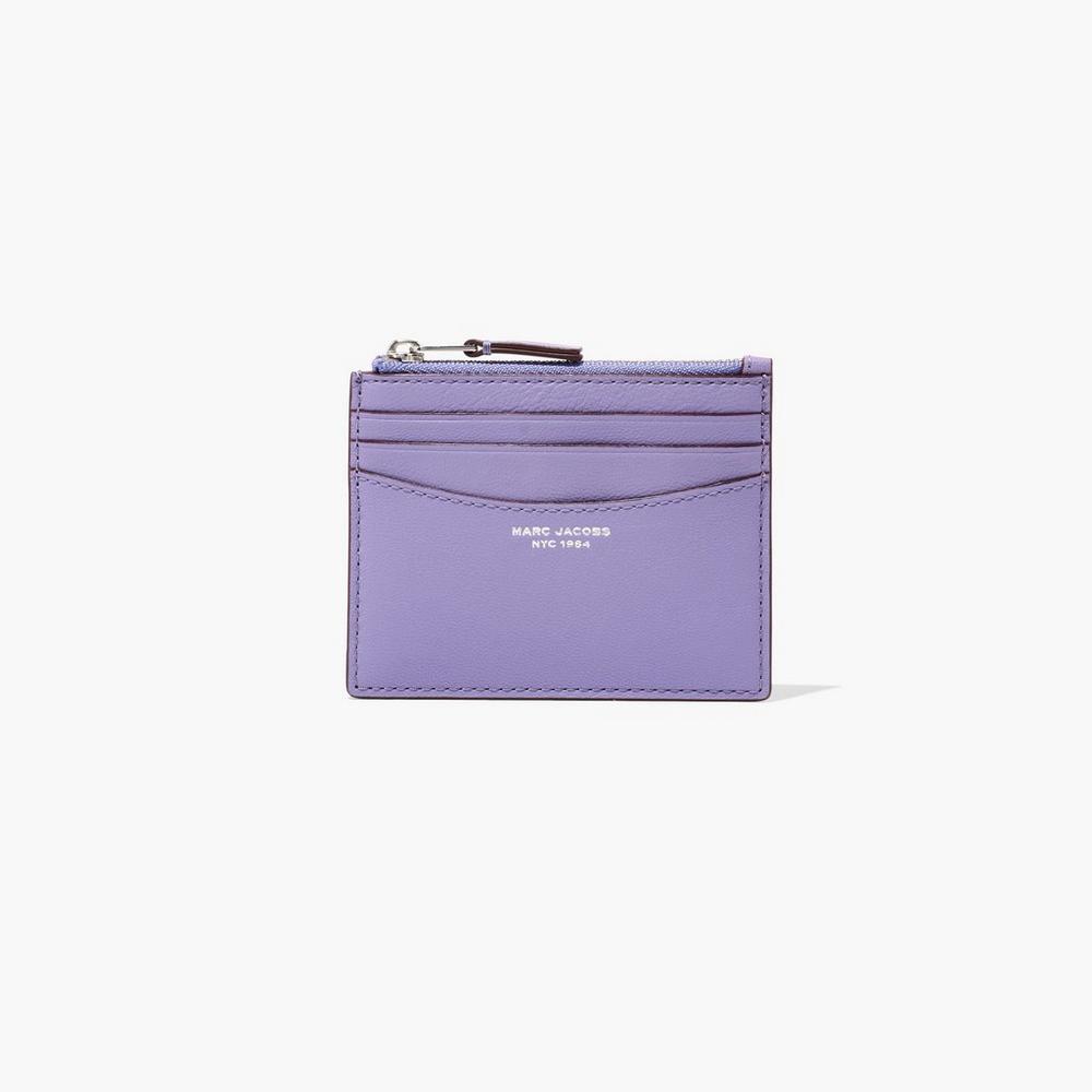 Porta Tarjetas Marc Jacobs Slim 84 Zip Mujer Morados | 42850BFVN