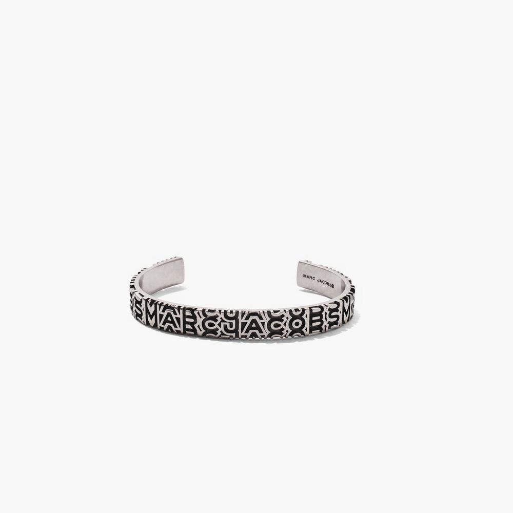Pulsera Marc Jacobs Monogram Engraved Mujer Plateados | 80671JCAF